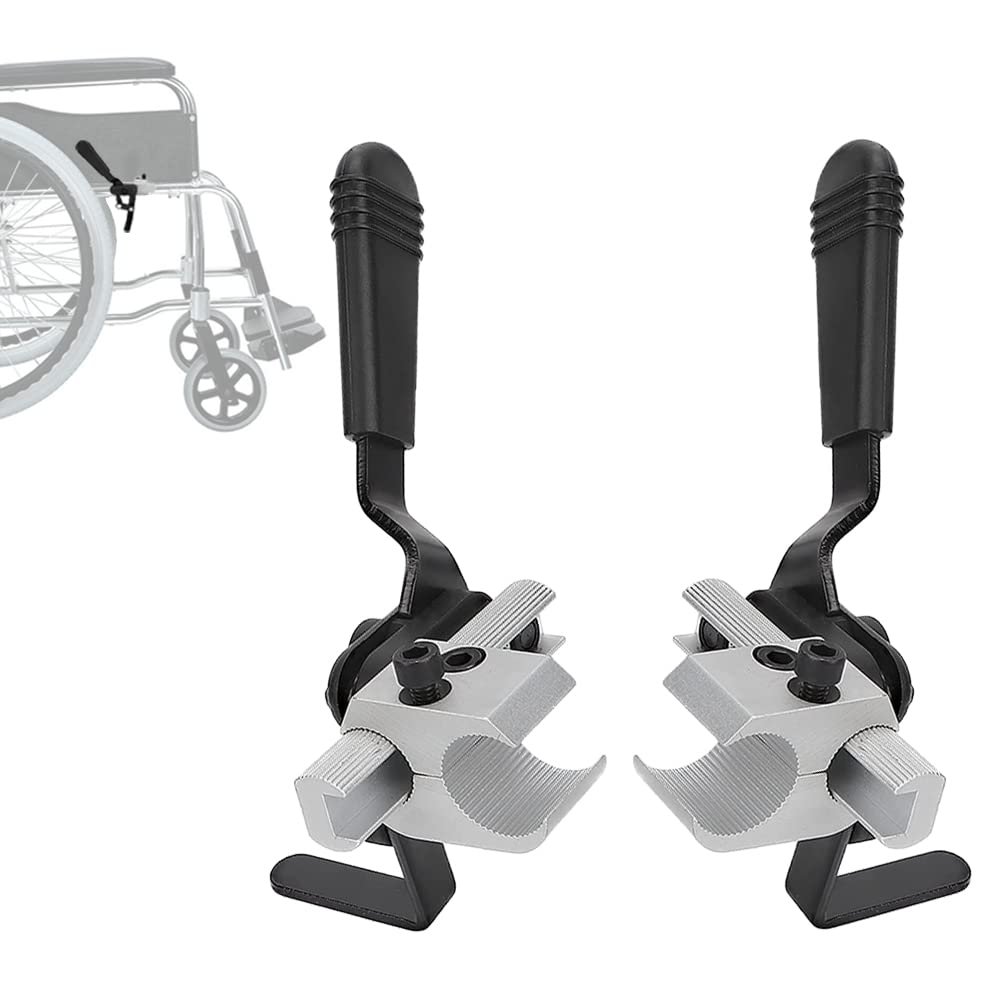 Manual Wheelchair Brake Replacement for 7/8" Tubing Side Mounting, Heavy Duty Lock Parts Fits Most Wheelchairs, 1 Pair (7/8")