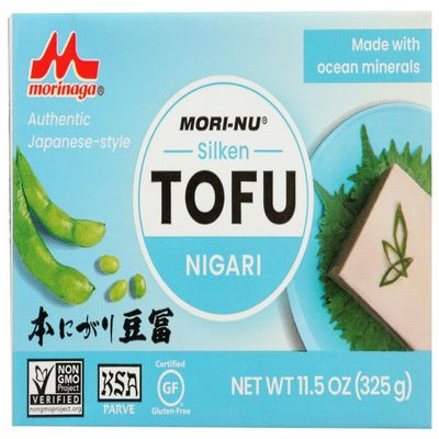 Mori-Nu Silken Tofu Nigari Firm | Velvety Smooth | Low Fat, Gluten-Free, Dairy-Free, Vegan, Made with Non-GMO soybeans, KSA Kosher Parve | Shelf-Stable | Made with Ocean Minerals | 11.5 oz x 6 Packs
