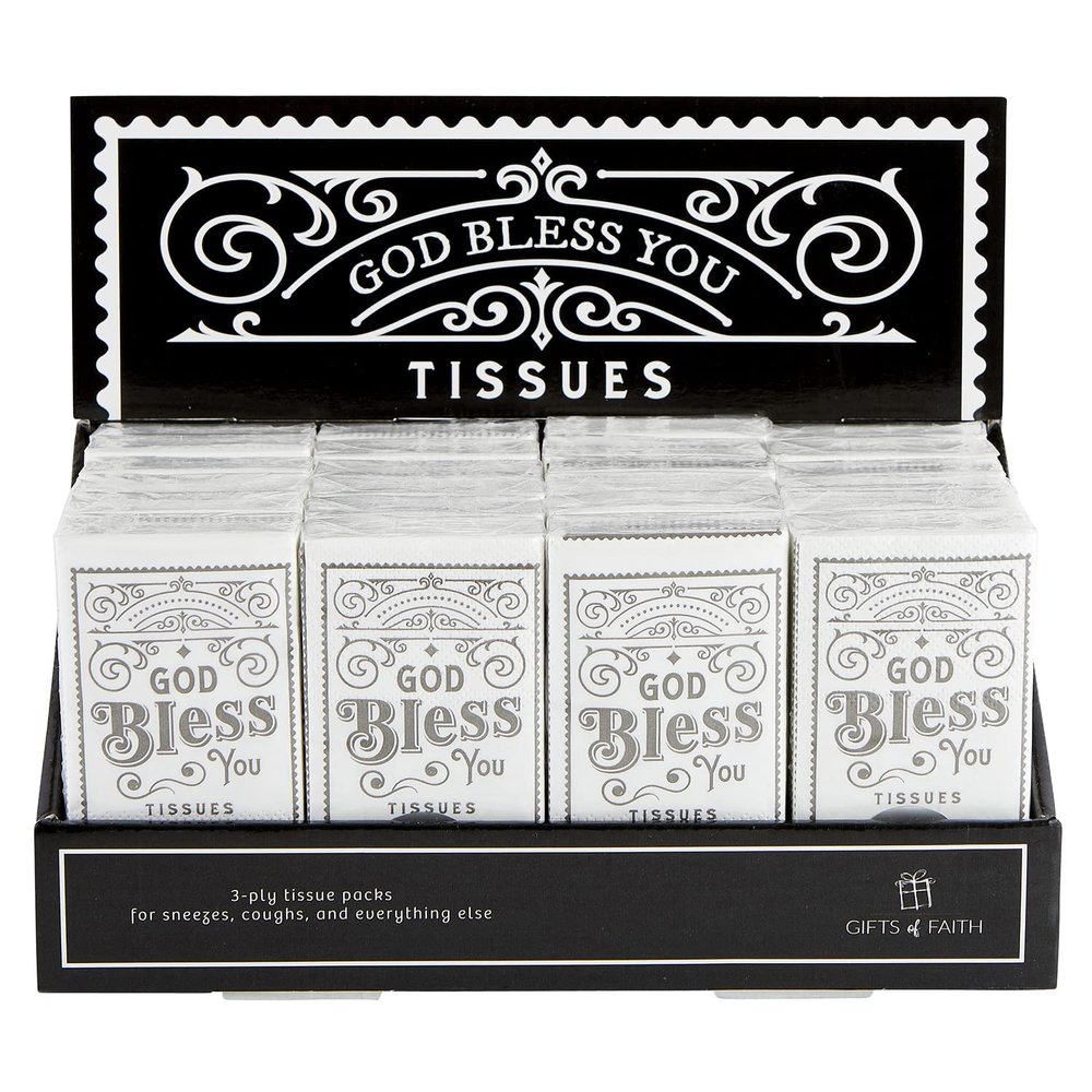 Creative Brands Faithworks - Travel Size Pocket Tissue Packs; 24-Count, God Bless You