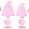 Buttocks Vacuum Cups 210ml & 180ml, XXL Vacuum Therapy Cupping Machine Accessories 8.26 inch & 9.4 inch Diameter Butt Suction Cups with Y-Hose for Bigger Butt Lifting Body Massage, 2 Pair (Pink) view 2