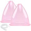 Buttocks Vacuum Cups 210ml, XXL Vacuum Therapy Cupping Machine Accessories 9.4 inch Diameter Butt Suction Cups with Y-Hose for Bigger Butt Lifting Body Massage, 1 Pair (Pink) view 1