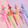 24 Pop Birthday Party Favors it Plastic Drinking Straws 8 Pop Fidget Designs Great for Pop Party Supplies with 2 Cleaning Brush view 2
