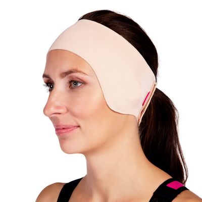 LIPOELASTIC PU 03 Unisex Ear Bandage Post Surgery Compression Garment for the Ear, Otoplasty Headband as Ear Bandage, Ear Band Self-Fastening, Comforting Post Operative Ear Band (L, Natural)