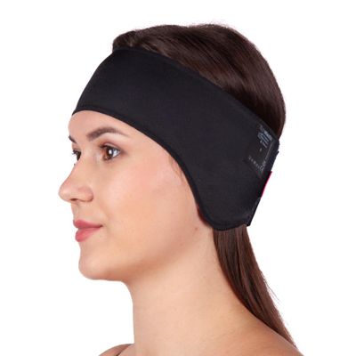 LIPOELASTIC PU 03 Unisex Post-Surgery Compression Ear Band, Self-Fastening Otoplasty Headband, Comforting Ear Bandage (Black, M)