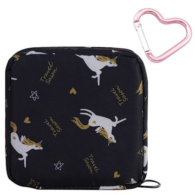 Adorable Pink Peri - Reusable Sanitary Napkin Pads Storage Bag Portable for Women Girls | Made of Nylon + Water Resistance | Zero Waste Period (Unicorn)