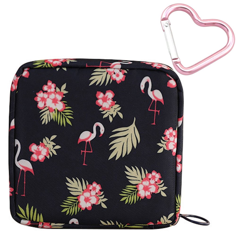 Adorable Pink Peri - Reusable Sanitary Napkin Pads Storage Bag Portable for Women Girls | Made of Nylon Water Resistance | Reusable | Zero Waste Period (Tropical)