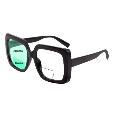OCCI CHIARI Bifocal Reading Glasses for Men Women Transition Readers Far and Near (1.5x Black)