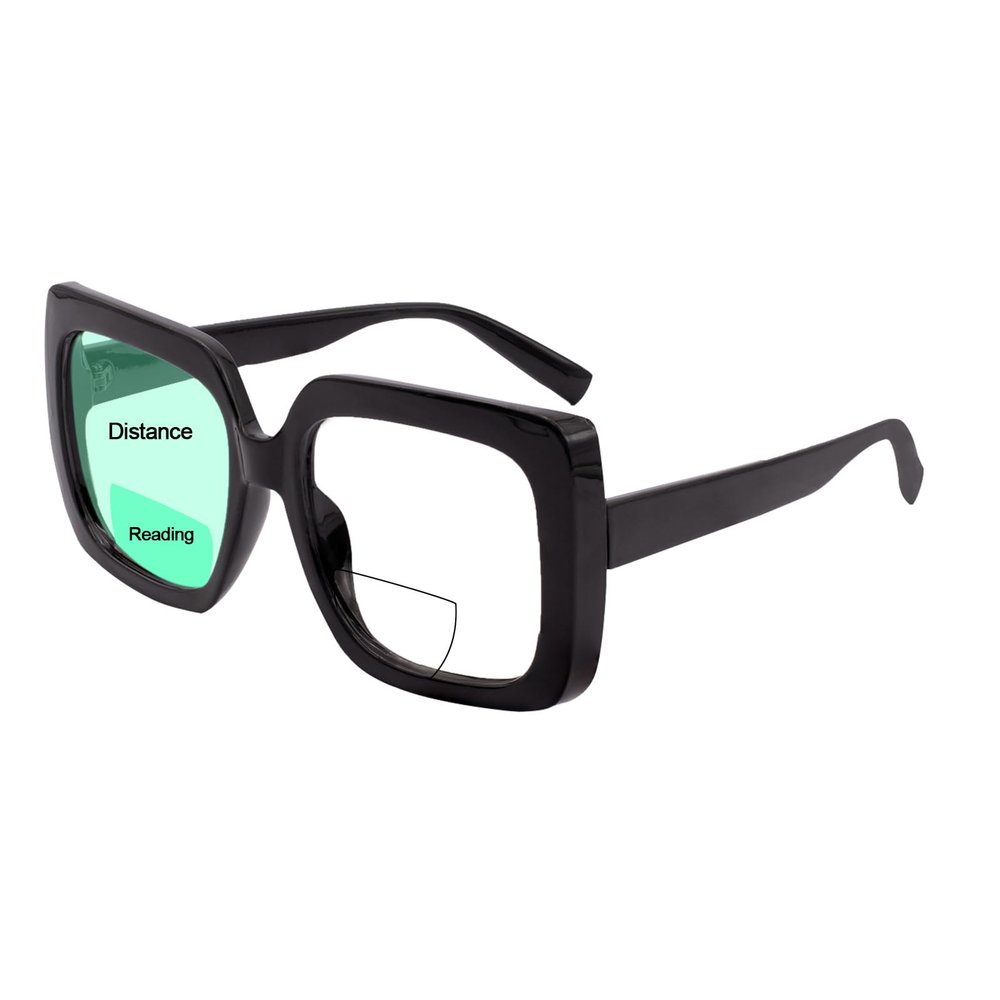 OCCI CHIARI Bifocal Reading Glasses for Men Women Transition Readers Far and Near (1.5x Black)