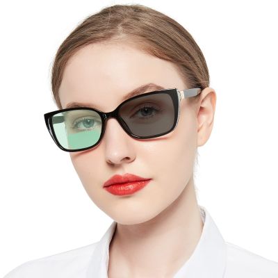 OCCI CHIARI Transition Photochromic Bifocal Reading Glasses Womens,Large Clear UV Protection Sunglasses Readers1.0 1.5 2.0 2.5 3.0 3.5 4.0(Black +300)