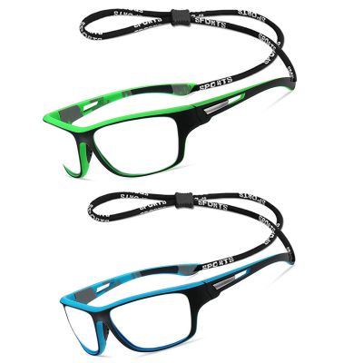 willochra 2pcs Sports Reading Glasses for Men Women Blue Light Blocking computer Readers Cycling Square Presbyopia Anti Glare (2pcs-blue&green, 1.0, multiplier_x)