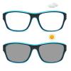 2pcs Transition Photochromic full lens Reading Glasses For Men women computer Sports Square Magnifier Readers Sunglasses (2pcs-black&blue, 3.75, multiplier_x) view 2