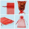 ANZNKU 100 Pack Organza Bags, 4 x 6 inch Small Bags, Christmas Favor Bag, Sheer Mesh Bag, Premium Red Gift Pouches with Drawstring, Jewelry Pouches Small Mesh Pouch for Christmas Wedding Party view 4