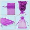 ANZNKU 100 PCS Small Organza Bags 4x6 Inches, Purple Gift Drawstring Pouches For Halloween Party Festival Earrings Cosmetic Favor Mesh Gift Bags view 4