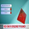Jet Energized Handmade Red Onyx Orgone Pyramid Approx. 2.5 Inch Self-Confidence Physical Strength Destiny protection view 2