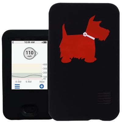 Dexcom G6 Receiver CGM Silicone Case Cute Pet (Black/DOGRED)
