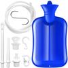 2 L Enema Bag Coffee Enema Bag Kit with 5.0 ft. Long Silicone Hose ,2 Multi-Size Reusable Tips, Controlable Water Flow Valve- Coffee, Shower, Douche & Home Adult Enema KitBlue view 1