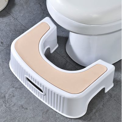 WCPQT Not-Slip with Handle Bathroom Toilet Stool,Sturdy Portable Toilet Stool,for Adults Children-Orange 39.2x25x13.7cm(15x10x5inch)