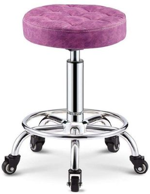 DYCIN Rolling Stool Adjustable Height with Wheels Swivel Stool Chair Adjustable Height, Heavy Duty Hydraulic Rolling Metal Stool for Kitchen,Salon,Bar,Office,Massage (Color : Purple)