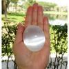 1 Pcs Charge Selenite Palm Stone Selenite Wish Stone Healing Crystals view 3