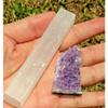 1 Pcs Mini Amethyst Cluster +A FREE Recharging Selenite Stick view 2