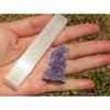 1 Pcs Mini Amethyst Cluster +A FREE Recharging Selenite Stick view 3