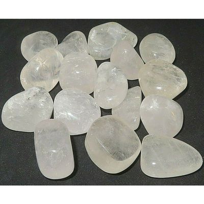 1/2lb Bulk Lot Clear Quartz Tumbled Stone (Crystal Healing Reiki Chakra) 8 oz