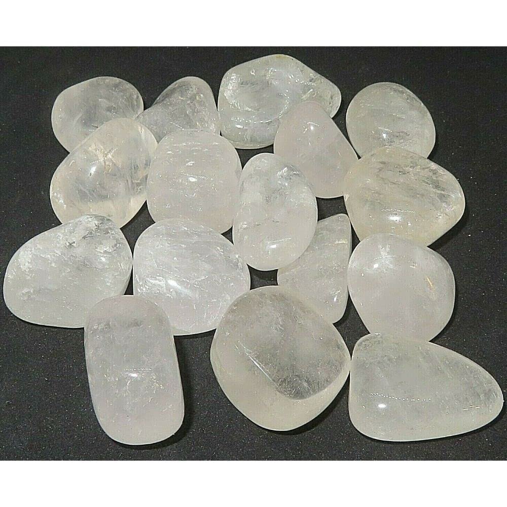 1/2lb Bulk Lot Clear Quartz Tumbled Stone (Crystal Healing Reiki Chakra) 8 oz