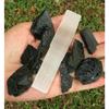 1/4 lb Home Protection Black Tourmaline Rough Stones+Selenite Wand/ Stick 4" view 1
