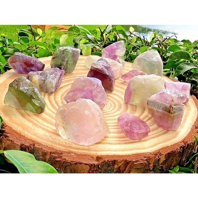 1/2 Pound Natural Fluorite Purple. Green, Blue White Gemstone Rough Reiki