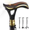 ispuoocti Smart Alarm Walking Cane for Men & Women, Telescopic and Adjustable Walking Sticks for Seniors, USB Direct Charge, with LED Light, One Cane for Three Purposes, Light and Stable (Black) view 1