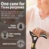 ispuoocti Smart Alarm Walking Cane for Men & Women, Telescopic and Adjustable Walking Sticks for Seniors, USB Direct Charge, with LED Light, One Cane for Three Purposes, Light and Stable (Black) view 3