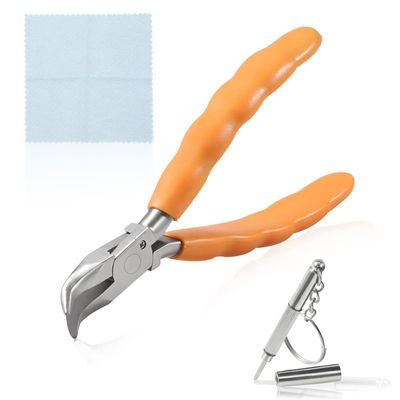 SPEEDWOX 6 Inches Bent Nose Plier Stainless Steel Eyeglasses Repairing Plier, Optical Glasses Frames Repair Assembling & Adjusting Hand Tools with Screwdriver and Glasses Cloth