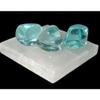 Calming Meditation Kit Selenite Plate 3" plus 3 Medium Blue Aqua Obsidian view 2