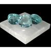 Calming Meditation Kit Selenite Plate 3" plus 3 Medium Blue Aqua Obsidian view 3