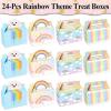 Tevxj 24 Pack Rainbow Party Favor Boxes Cloud Birthday Treat Bags Pastel Rainbow Theme Candy Goodies Valentine's Day Gift Box for Kids Girl Baby Shower Birthday Party Decorations Supplies view 3