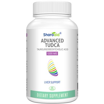 Sharoaid TUDCA Liver Support Supplements 1200 mg-Third Party Tested-High Strength Formula-Bile Salts for Liver Detox Cleanse-Vegan Capsules for Liver,Kidney,Gallbladder Health,1 Bottle-60 Capsules
