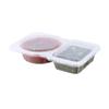 Restaurantware Futura 5 Ounce Snack Containers 500 Microwavable Sauce Containers - 2 Compartments Hinged Lid Clear Plastic Portion Cups For Condiments Or Dips view 1