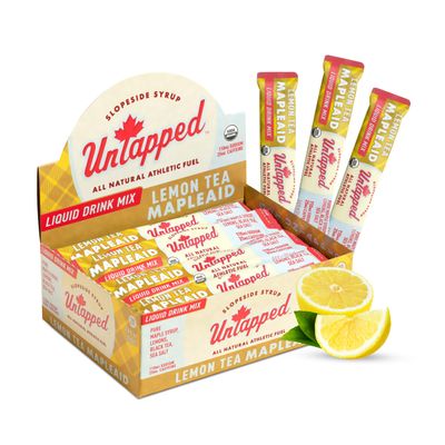 Untapped Lemon Tea Mapleaid - 20 Single-Serve Packets | Organic Maple Syrup, Lemon Juice & Black Tea | Running Fuel with Energizing Electrolytes & Caffeine | Naturally Powered by Pure Vermont Maple