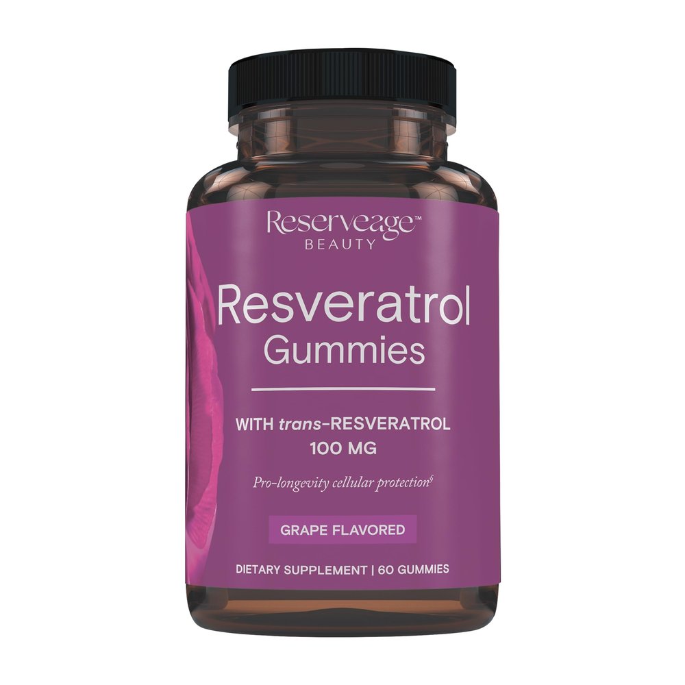 Reserveage Beauty - Resveratrol Gummies 100 mg, Antioxidant Supplement for Heart Health, Antioxidant Supplement Supports Healthy Aging, Vegan - 1 Pack