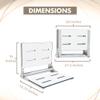 Folding Shower Seat - Wall Mount Bench for Inside Shower / Bathroom Safety Assist / 304 Stainless Steel / Phenolic Resin / Polished Chrome / 26" x 16" view 2