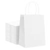 Elegant Supply Kraft Paper Bags with Twisted Handles-13x7x17 inches, Bulk Multiuse Solid Print Bags, Perfect for Any Occasion, 5 Pack, White view 1