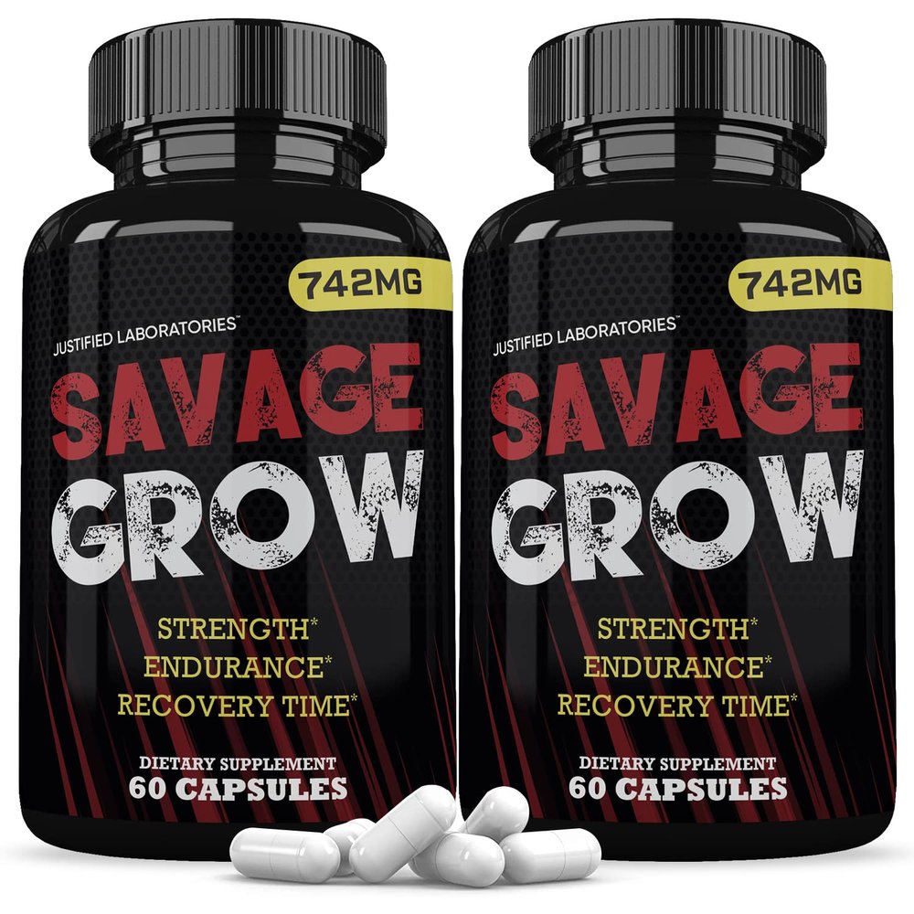 (2 Pack) Savage Grow 742MG Advanced Men's Health Formula 120 Capsules