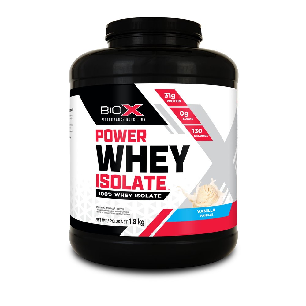 BioX Power Whey Isolate | 100% Ultra-Pure Whey Isolate Protein Powder | 31g Protein, Sugar Free, Low Lactose, & Low Carb Protein Powder | 52 Serving, 4LB (Vanilla)