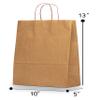 Elegant Supply Kraft Paper Bags with Twisted Handles-10x5x13 inches, Bulk Multiuse Solid Print Bags, Perfect for Any Occasion, 25 Pack, Brown view 3
