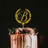 Letter Cake Topper Rustic Wreath Monogram Cake Topper Initials B Wedding Anniversary Birthday Party Cake Decoration Supplies Cake Toppers Acrylic view 1