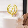 Letter Cake Topper Rustic Wreath Monogram Cake Topper Initials B Wedding Anniversary Birthday Party Cake Decoration Supplies Cake Toppers Acrylic view 3