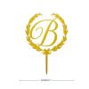 Letter Cake Topper Rustic Wreath Monogram Cake Topper Initials B Wedding Anniversary Birthday Party Cake Decoration Supplies Cake Toppers Acrylic view 4