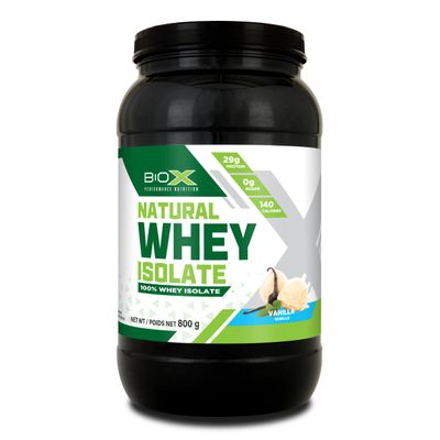 BioX Natural Whey Isolate | Natural Whey Isolate Protein Powder | No Artificial Flavours or Sweeteners | 29g Protein, Sugar Free, Low Carb, Low Lactose Protein Powder | 1.8LB (Vanilla)