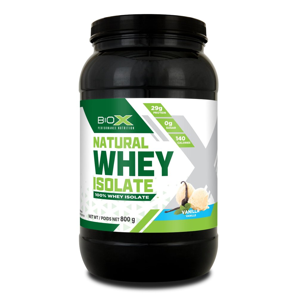 BioX Natural Whey Isolate | Natural Whey Isolate Protein Powder | No Artificial Flavours or Sweeteners | 29g Protein, Sugar Free, Low Carb, Low Lactose Protein Powder | 1.8LB (Vanilla)