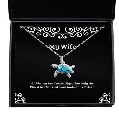 Take Thai Real Origin Brilliant Wife, All Women are Created Equal but Only The Finest are Married to, Beautiful Opal Turtle Necklace for Wife from Husband